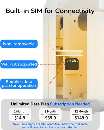 Miniatura 2 de KKB Cámara de seguridad celular 4G LTE magnética, cámaras de seguridad sin WiFi para interiores con SIM incorporada, cámara 2K inalámbrica