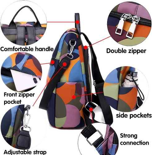 Miniatura 4 de Mochila para mujer, impermeable, antirrobo, bolsa de viaje, estiloA , L, Mochila
