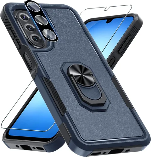 Miniatura 12 de Janmitta Funda compatible con Samsung Galaxy A14 5G con protector de pantalla + protector de lente de cámara, funda resistente de servicio pesado