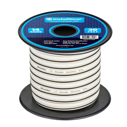Miniatura 17 de InstallGear Cable de altavoz de calibre 14 de 30 pies, cable de altavoz de audio de automóvil de aluminio revestido de cobre para sistemas estéreo