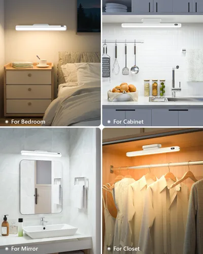 Miniatura 6 de WILLED Barra de luz LED de 5W con control remoto, luces de tocador de 2500mAh amigables para los ojos, luces para espejo de 3 temperaturas