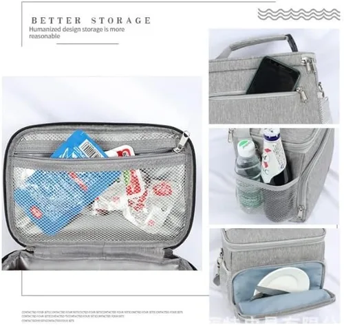 Miniatura 4 de MAxba Lonchera a prueba de fugas para hombres y mujeres, bolsa grande reutilizable con aislamiento, bolsa de mano para el trabajo y la oficina