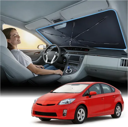 Miniatura 47 de Nmoiss [Escudo térmico con revestimiento de vinilo] Parasol para parabrisas personalizado para Mazda 3, protege el automóvil de los rayos solares