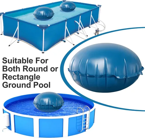 Miniatura 4 de LIBERECOO Almohadas de piscina redondas de 4 pies para piscinas sobre el suelo - Almohadas de invierno súper duraderas de 0.4 mm Almohadas