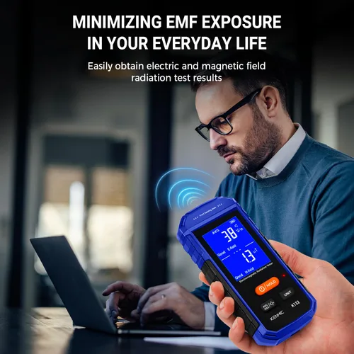 Miniatura 4 de Medidor EMF recargable, detector de campo electromagnético de mano con LCD digital, adecuado para inspecciones EMF en el hogar y al aire libre