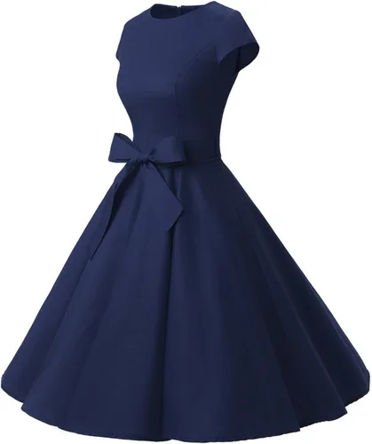 Miniatura 16 de Dressystar - Vestidos clásicos de fiesta con mangas casquillo, estilo Rockabilly y retro de la década de 1950