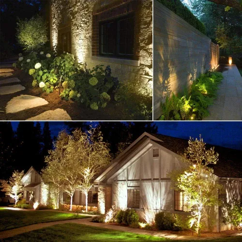 Miniatura 7 de SUNTHIN Iluminación de paisaje al aire libre, paquete de 4 focos para exteriores con transformador para patio, planta, césped, árbol, banderas