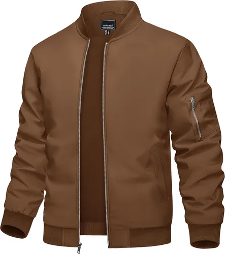 Miniatura 31 de TACVASEN Chaqueta bomber para hombre, ligera, casual, primavera, otoño, cortavientos, con cremallera y bolsillo