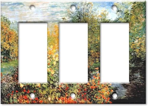 Miniatura 9 de Art Plates - Monet: Stiller Winkle - Placa decorativa de pared de metal con palanca de 1 banda - Cubierta de placa de interruptor de luz de una
