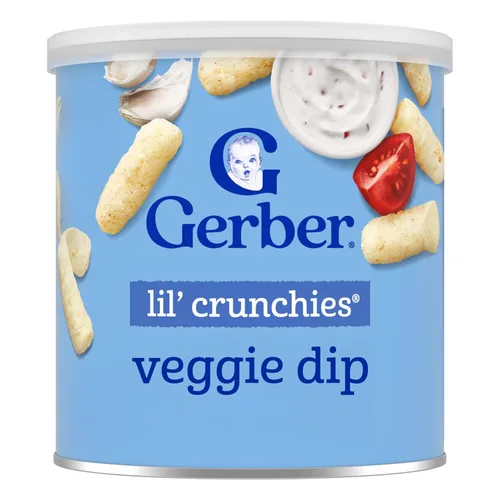 Gerber Snacks para bebé Lil Crunchies, Veggie Dip, 1.48 onzas (Paquete de 6)