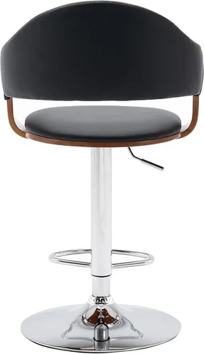 Miniatura 5 de Porthos Home Emir Mid-Century Taburete de bar, asiento giratorio, altura ajustable, tapicería de piel sintética resistente al agua y a las manchas