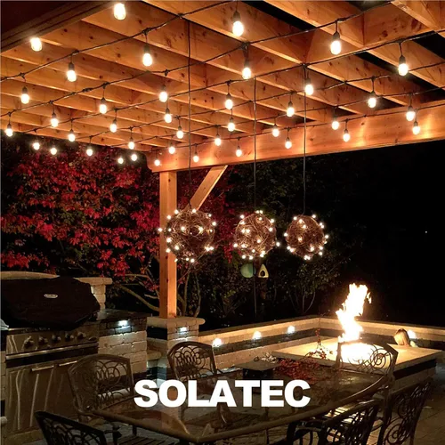 Solatec Guirnalda de luces LED, inastillables, 96 pies, 30 enchufes colgantes, grado comercial, impermeable, 2 W, decoración para exteriores, para