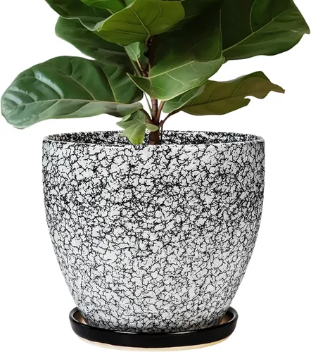 Miniatura 27 de Maceta para Plantas de 6.8 Pulgadas - Maceta de Cerámica con Orificio de Drenaje y Platillo, Maceta Redonda Moderna para Flores, Macetas
