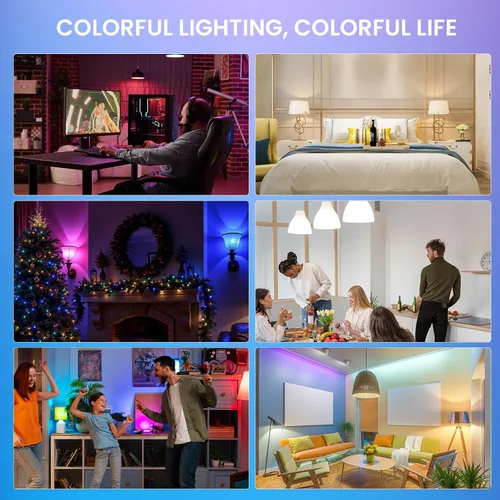 Miniatura 6 de Bombilla LED E12 que cambia de color con control remoto 2 W E12 bombilla multicolor RGB/3000K/6000K/Base de candelabro regulable Bombillas de luz