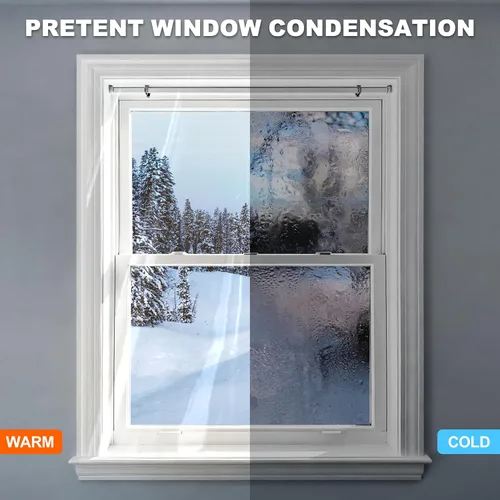Miniatura 2 de Kit de aislamiento para ventanas, plástico para ventanas de 63 pulgadas x 33 pies para winterización, cinta de doble cara para aislamiento