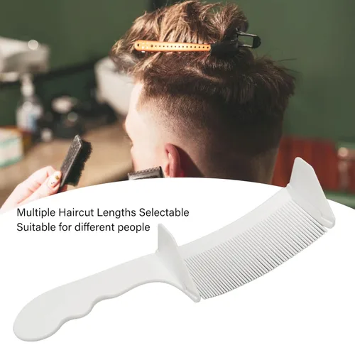 Miniatura 9 de Peine de peluquero Clipper, S en forma de longitud de corte diferente curva Clipper Peine Top plano para salón (blanco)
