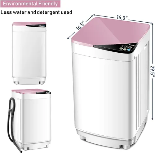 Miniatura 7 de Giantex Lavadora Completamente Automática, Lavadora Portátil y Secadora Centrífuga, Capacidad de 7.7 libras, Lavadora Compacta para Ropa con Luz