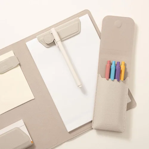 Miniatura 3 de LHiDS Estuche de cuero para lápices, bolsa para tres fuentes, bolígrafos y bolígrafos rollerball, estuche para lápices pequeño, organizador