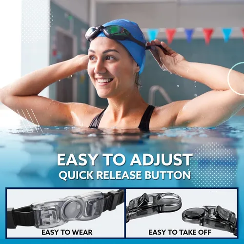 Miniatura 6 de KALA - Gafas de natación antivaho para adultos, gorro de natación y clip para la nariz incluidos, gafas de natación polarizadas UV, gafas