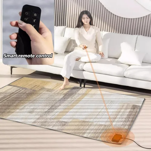 Miniatura 5 de Graphene Heated Carpet Mat, Adjustable Temperature Electric Floor Rug with 12-Hour Timer, Indoor Area Rug for Living Room, 150x200cm (59x78.7'')
