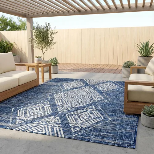 Miniatura 14 de FH Home Alfombra plana tejida para exteriores, impermeable, fácil de limpiar, resistente a las manchas, hilo de polipropileno de alta calidad