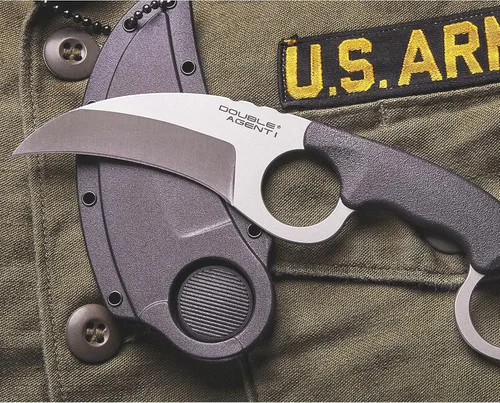Miniatura 7 de COLD STEEL Double Agent Durable Lightweight Japanese AUS8A Steel Karambit Shape 3" Fixed Blade Tactical Outdoor Hunting Knife, Kray-Ex Handle