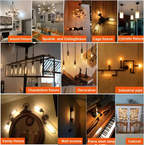 Miniatura 7 de LiteHistory Bombilla Edison E26 regulable de 6 W, igual a 60 W, AC120V, blanco cálido, 2700 K, bombillas Edison de 60 W, 600 lúmenes, bombilla LED