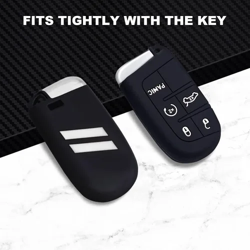 Miniatura 5 de GZSH Funda para llavero para Dodge Accesorios de 5 botones, funda de silicona para llavero de repuesto con control remoto para Dodge Challenger