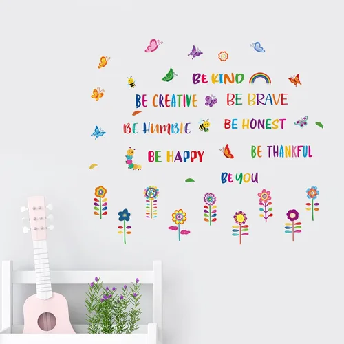 Miniatura 4 de Calcomanía de pared inspiradora con texto en inglés «Be Kind Be Creative extraíble» con texto en inglés «Be Kind Be Creative» con texto en inglés