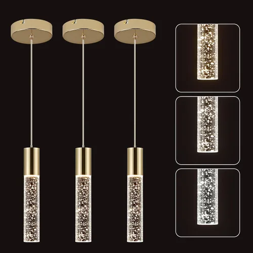 Miniatura 11 de OKELI Luces colgantes modernas, luces LED de cristal de burbuja para isla de cocina, accesorios de iluminación, mini iluminación colgante individual