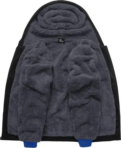 Miniatura 47 de SCODI Sudaderas con capucha para hombre, forro polar pesado, cremallera completa, forro de sherpa grueso, chaqueta con capucha
