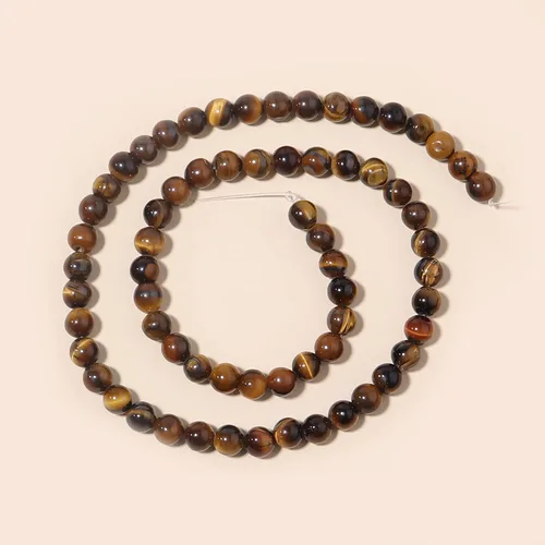 Miniatura 6 de Cuentas redondas sueltas de tigre de lapislázuli natural de 0.315 pulgadas (0.315 in), piedra curativa para hacer joyas, manualidades, pulseras