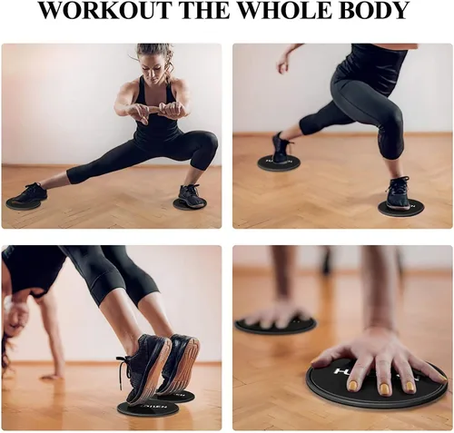 Miniatura 2 de Deslizadores de núcleo, discos deslizantes de ejercicio de doble cara para uso en alfombras y suelos de madera dura, aparato de fitness ligero