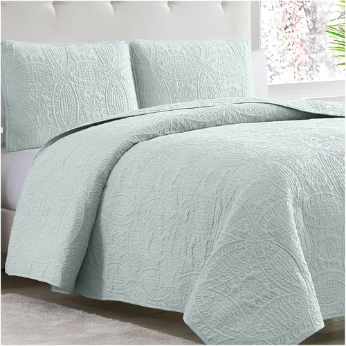 Miniatura 14 de Mellanni - Juego de cubrecama para cama individual con funda de almohada - Tecnología de acolchado ultrasónico - Juego de edredón de 2 piezas de Gris