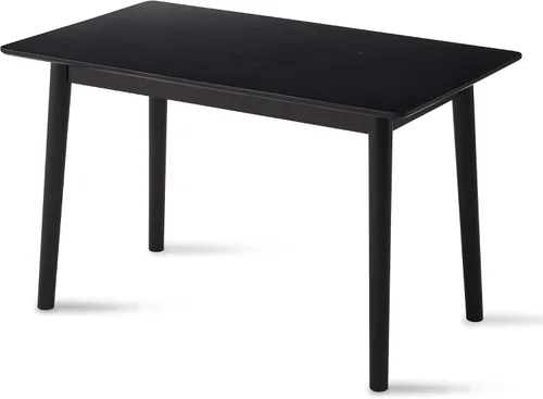 Miniatura 8 de Mesa de comedor de 47 pulgadas, mesa de cocina de madera maciza negra, adecuada para espacios pequeños, muebles modernos para el hogar