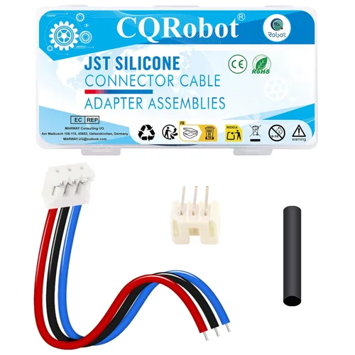 Miniatura 96 de CQRobot JST EL 4.5 mm de paso 2 pines conector electrónico IC macho, enchufes hembra carcasa y kit de terminales de crimpado en T macho/hembra. 50