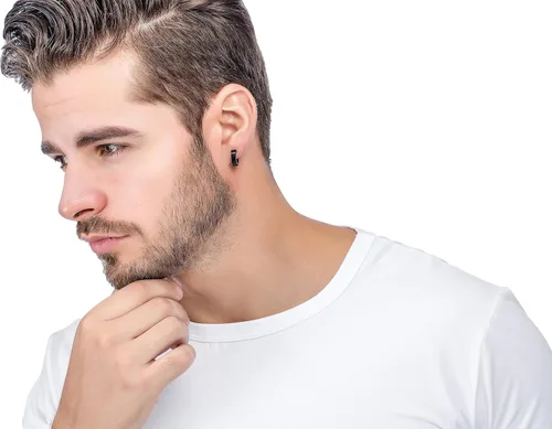 Miniatura 7 de Jstyle 3 pares de aretes de aro de acero inoxidable para hombre y mujer, sin perforación