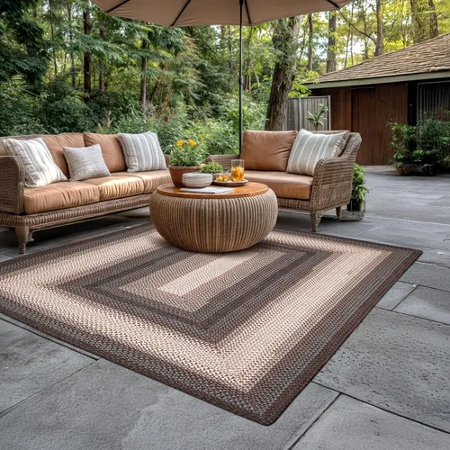 Miniatura 163 de Alfombra ovalada trenzada gris humo de 20 x 30 pulgadas, lavable para interiores y exteriores, decoración campestre para cocinas y entradas