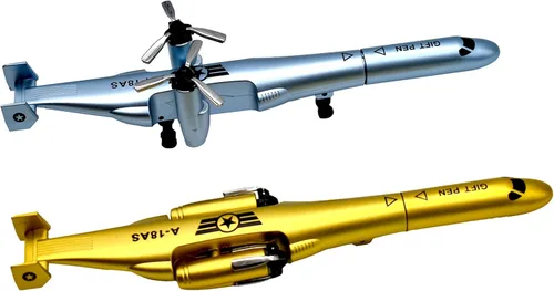 Miniatura 6 de 5 bolígrafos novedosos con forma de avión, bolígrafo de gel para helicóptero, bolígrafo inspirador de aviador con 12 recambios para oficina, fiesta