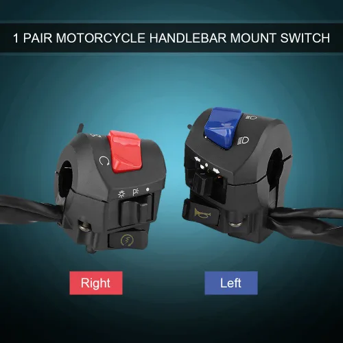 Miniatura 5 de Kit completo de control de manillar de motocicleta, ajuste universal con intermitentes de bocina para faros delanteros para todas las motocicletas