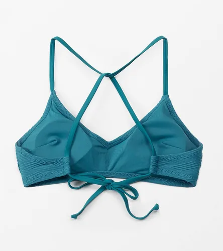 Miniatura 28 de CUPSHE - Parte superior de bikini para mujer; traje de baño superior con diseño cruzado, tirantes delgados y escote en V