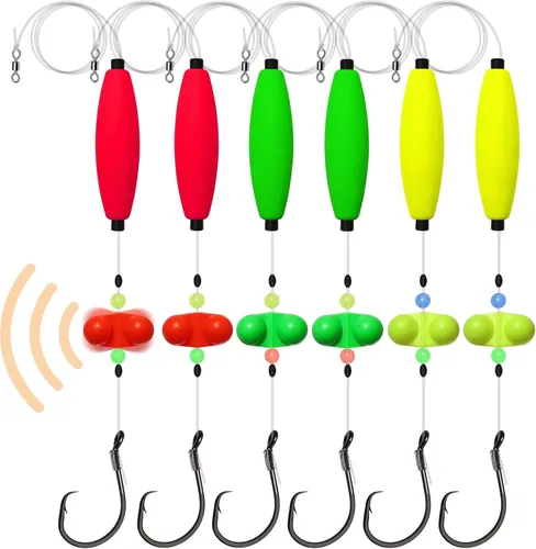 Miniatura 15 de Dovesun Pre-Tied Catfish Rig System, 23 Inch 55LB Santee Cooper Catfish Float Rig with Adjustable EVA Slip Float and High Carbon Circle Hooks 5/0