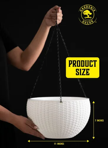 Miniatura 2 de GARDENIX DECOR Macetas colgantes de riego automático de 11 pulgadas para plantas de interior, maceta con indicador de nivel de agua para plantas