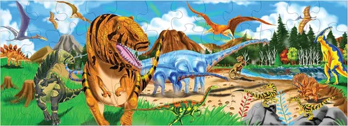 Melissa & Doug Land of Dinosaurs - Rompecabezas, diseño de dinosaurios, (48 piezas, 4 pies de largo)