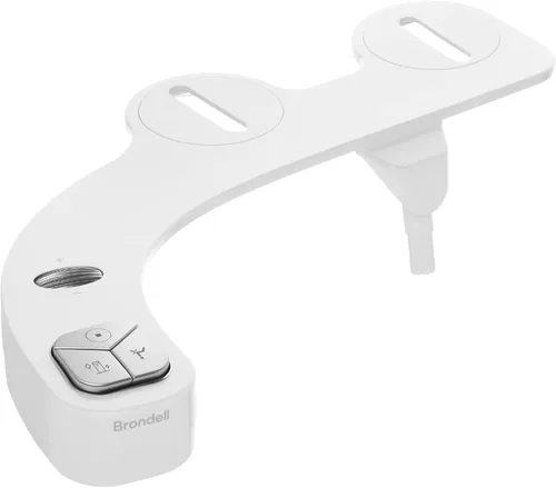 Brondell FSP-150 FreshSpa Thinline Accesorio esencial de bidé de precisión para asientos de inodoro con presión de agua ajustable, control de brazo