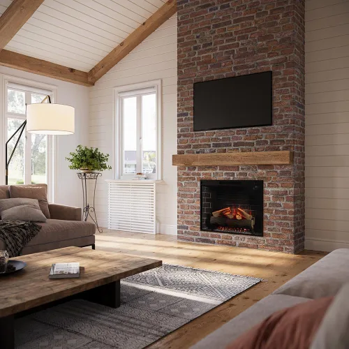 Miniatura 2 de Modern Ember Uptown - Inserto de chimenea eléctrica inteligente de 33 pulgadas con control remoto, compatible con Alexa - Calentador eléctrico