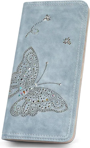 Miniatura 10 de KITEVIUN Cartera RFID para Mujeres Ultra Delgada Fina Cartera de Mujer Compacta Clutch Cartera Larga para Damas, 01-Blanco, Moderno