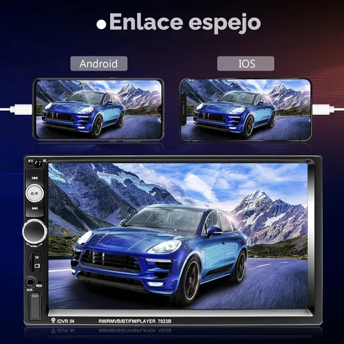 Miniatura 2 de Podofo - Estéreo de auto de doble DIN con radio, pantalla táctil Bluetooth de 7 pulgadas manos libres, Mirror Link, USB, SD, FM, receptor de audio
