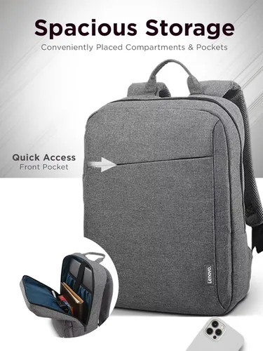 Miniatura 2 de Lenovo Mochila casual para laptop B210 de 15.6 pulgadas, compartimento acolchado para laptop y tableta, tela duradera y repelente al agua, ligera