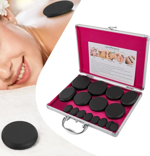 Miniatura 2 de SHZICMY Hot Stones - Juego de masaje, 16 piedras calientes de basalto con kit de calentador para spa profesional o en casa, relajación, curación